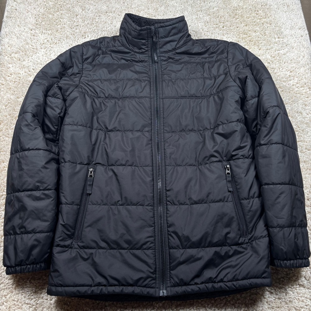 The North Face Reversible Chimborazo Jacket Boys XL 18/20 Black Fleece Lined - Picture 11 of 13